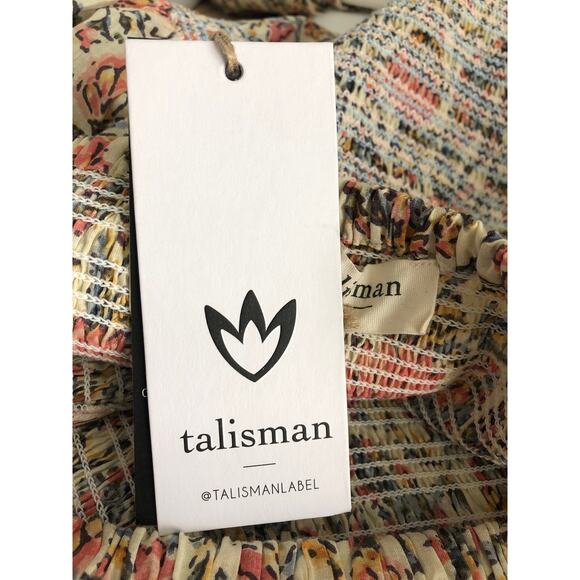 Talisman Women's Small Square Neck Firelight Cropped Smocked Top NEW - Picture 6 of 10